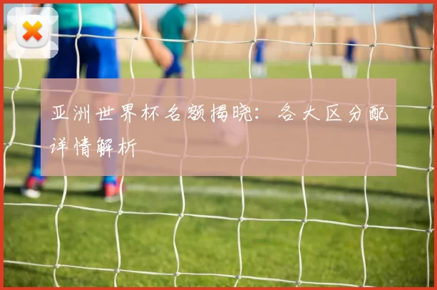亚洲世界杯名额揭晓：各大区分配详情解析